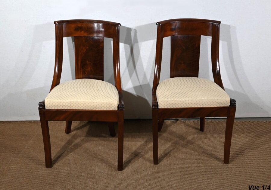 Paire de Chaises Gondole en Acajou – Début XXe – Image 3