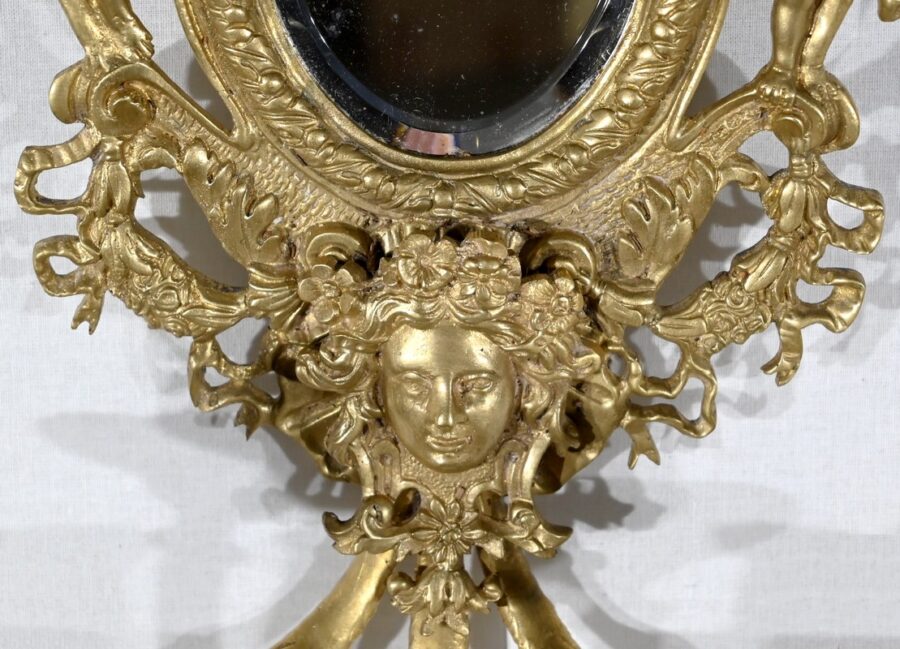 Paire d’Appliques Murales en Bronze Doré, époque Napoléon III – Milieu XIXe – Image 7