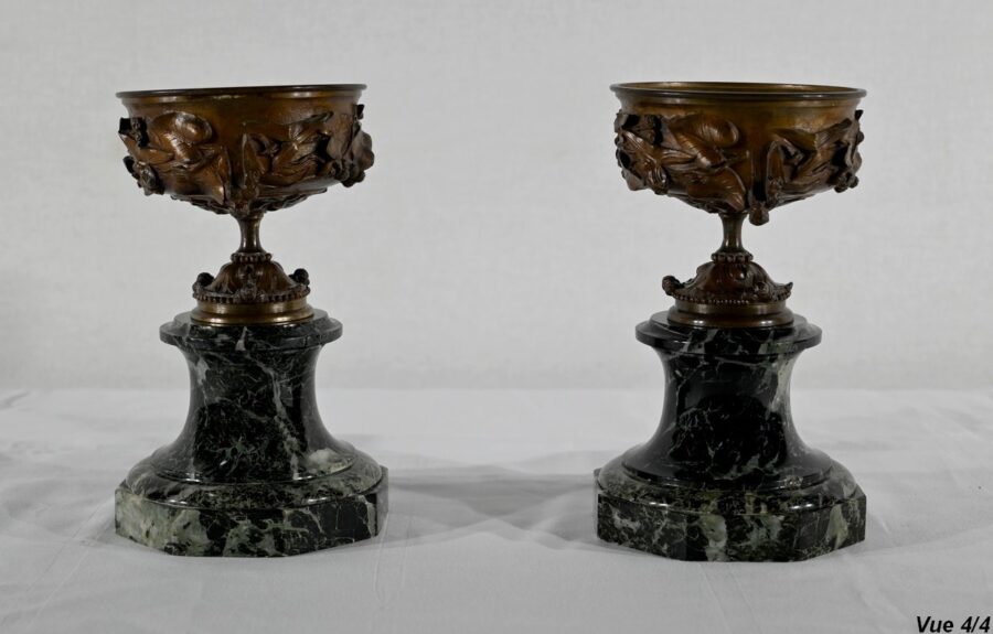 Paire de Coupes en Bronze et Marbre – Fin XIXe – Image 15