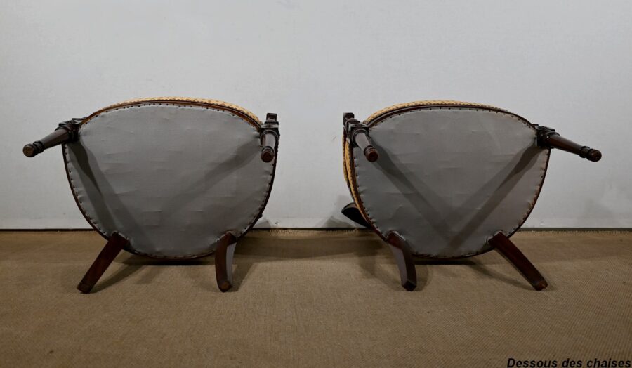 Paire de Fauteuils en Acajou, style Louis XVI – 2ème partie XIXe – Image 30