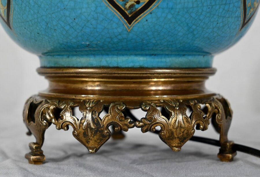 Paire de Lampes en Porcelaine et Bronze, époque Napoléon III – Milieu XIXe – Image 12