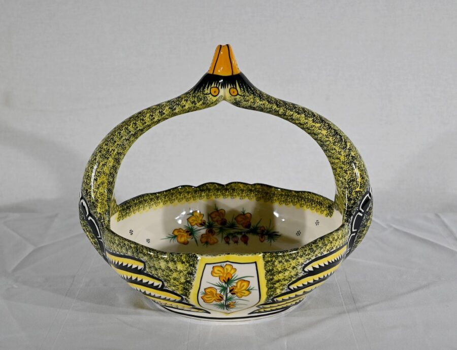 Panier en Faïence, Manufacture Henriot Quimper – Milieu XXe