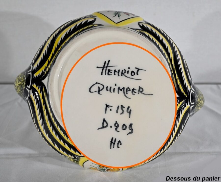 Panier en Faïence, Manufacture Henriot Quimper – Milieu XXe – Image 24