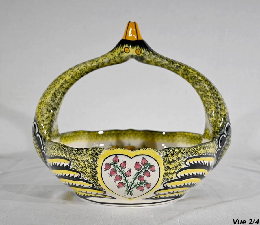 Panier en Faïence, Manufacture Henriot Quimper – Milieu XXe – Image 9