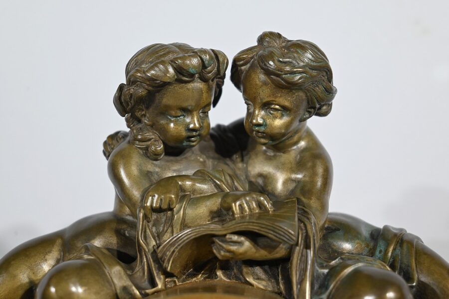 Pendule en Bronze et Marbre, style Louis XVI, époque Napoléon III – Milieu XIXe – Image 6