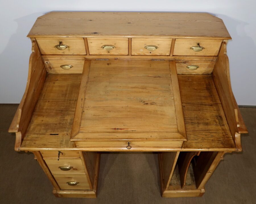 Important Bureau de Commerce en Pitchpin – 1900 – Image 7