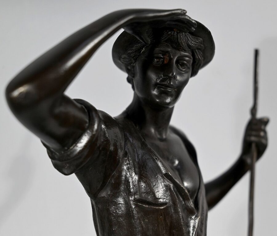 Bronze « Le Faucheur  », signé E.Aizelin – 2ème partie du XIXe – Image 7