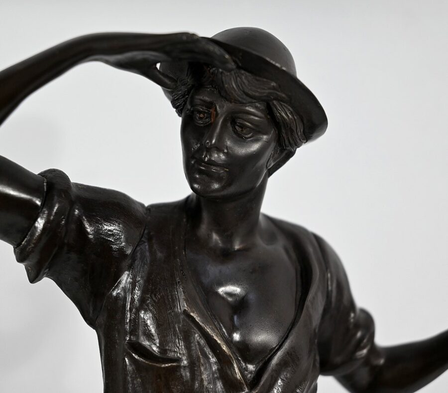 Bronze « Le Faucheur  », signé E.Aizelin – 2ème partie du XIXe – Image 8