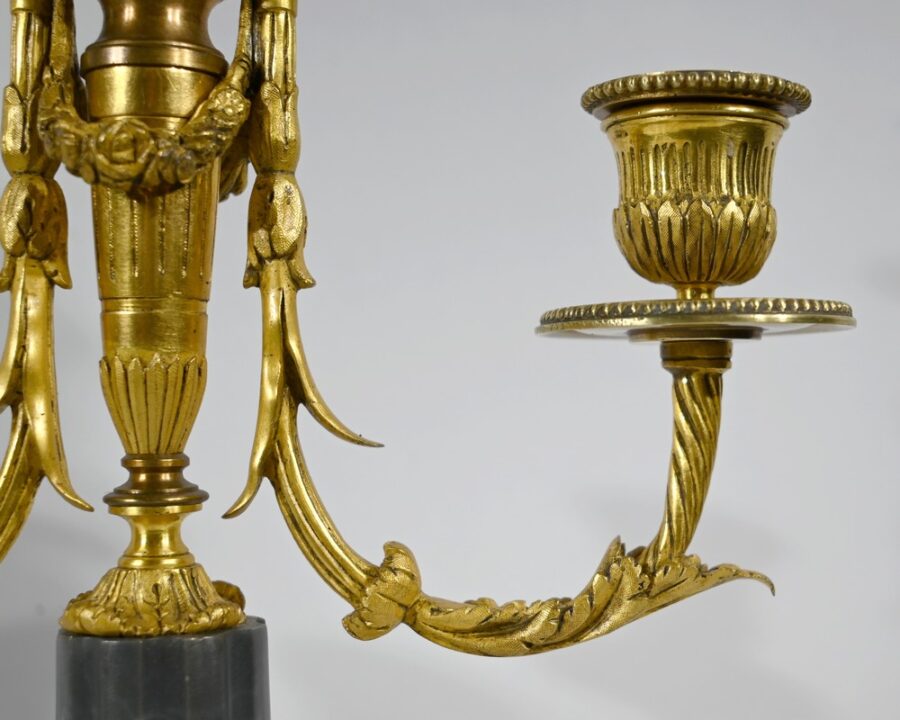 Paire de Candélabres en Bronze et Marbre – Milieu XIXe – Image 18