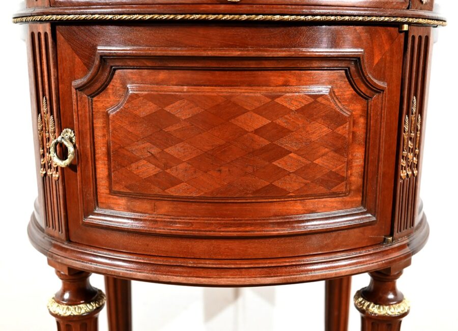Table Tambour en Acajou, Maison Lalande, style Louis XVI – Fin XIXe – Image 10