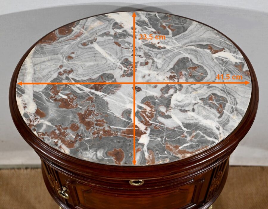 Table Tambour en Acajou, Maison Lalande, style Louis XVI – Fin XIXe – Image 30