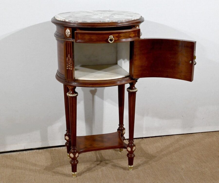 Table Tambour en Acajou, Maison Lalande, style Louis XVI – Fin XIXe – Image 3