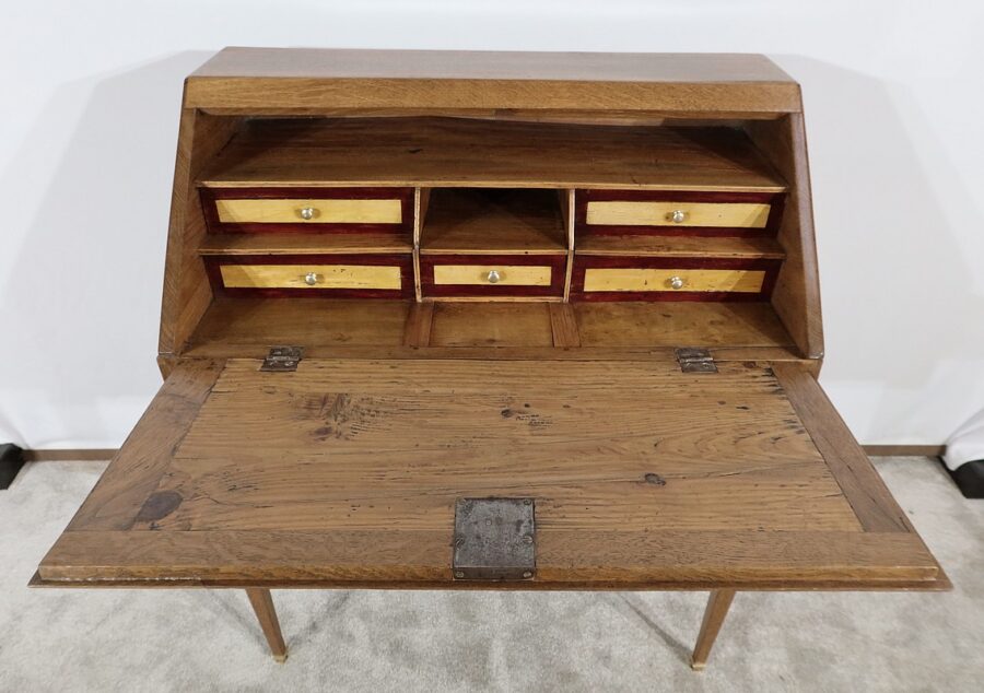 Petit Bureau de Pente en Chêne, goût directoire – 2ème partie XIXe – Image 14