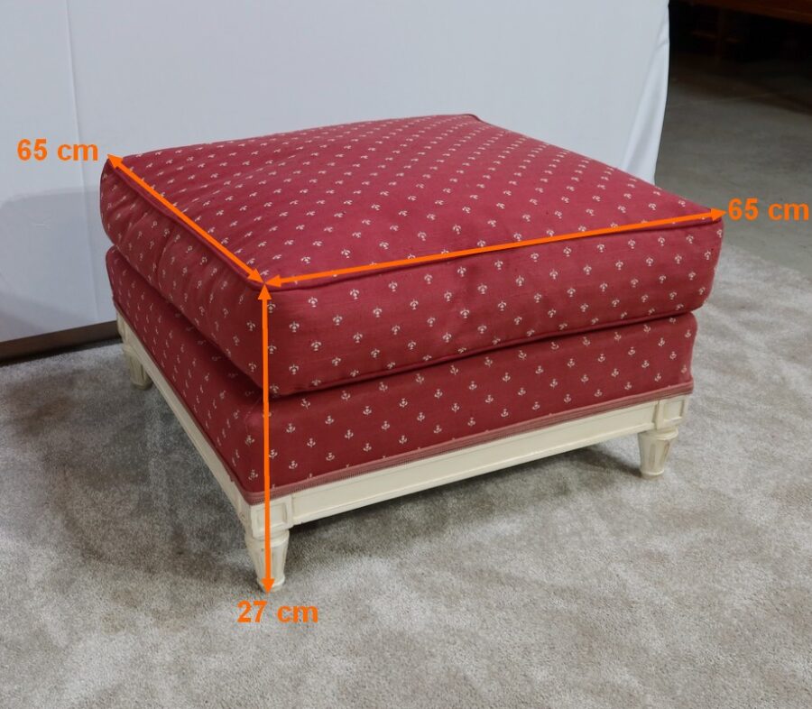 Paire de larges Bergères et Ottoman, style Louis XVI - XXe – Image 31