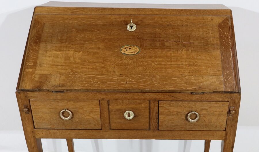 Petit Bureau de Pente en Chêne, goût directoire – 2ème partie XIXe – Image 7