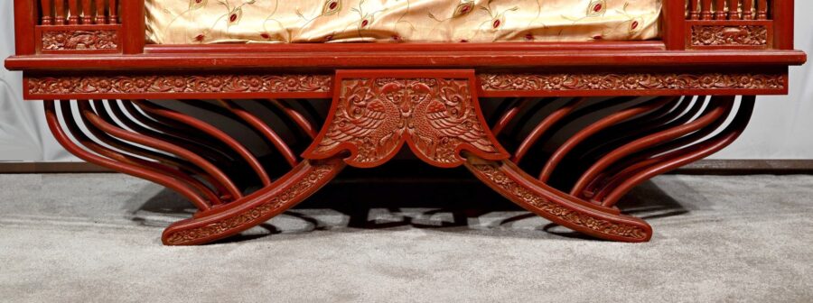 Palanquin Barreaudé en Teck, Chine – Fin XIXe – Image 12