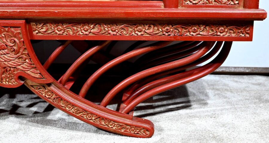 Palanquin Barreaudé en Teck, Chine – Fin XIXe – Image 15