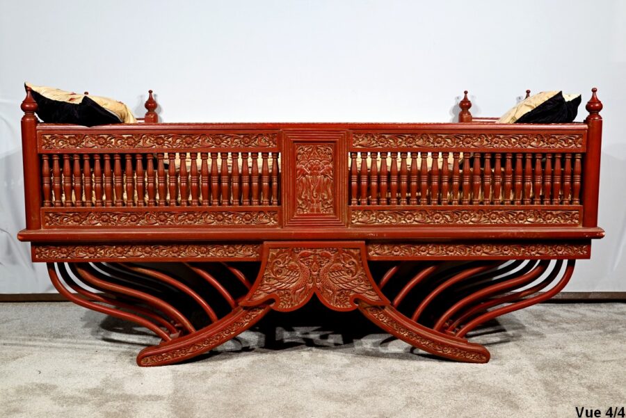 Palanquin Barreaudé en Teck, Chine – Fin XIXe – Image 20