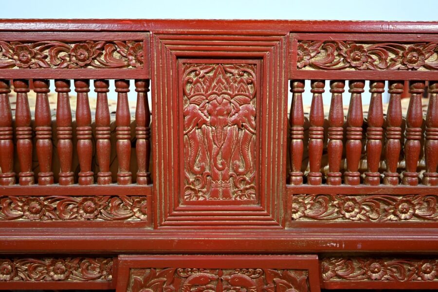 Palanquin Barreaudé en Teck, Chine – Fin XIXe – Image 21