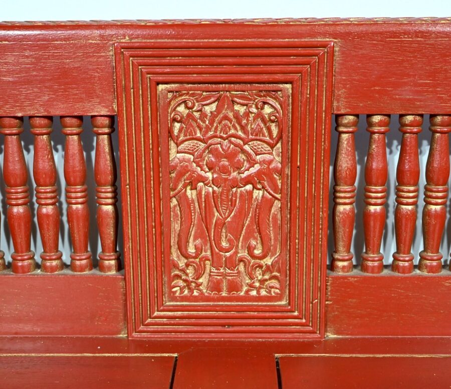Palanquin Barreaudé en Teck, Chine – Fin XIXe – Image 23
