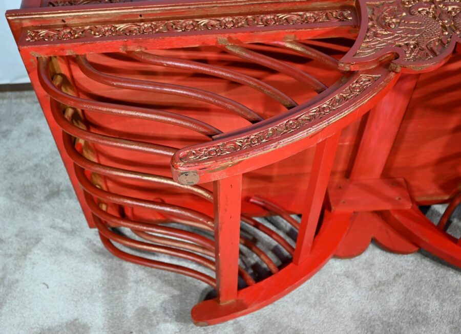 Palanquin Barreaudé en Teck, Chine – Fin XIXe – Image 28