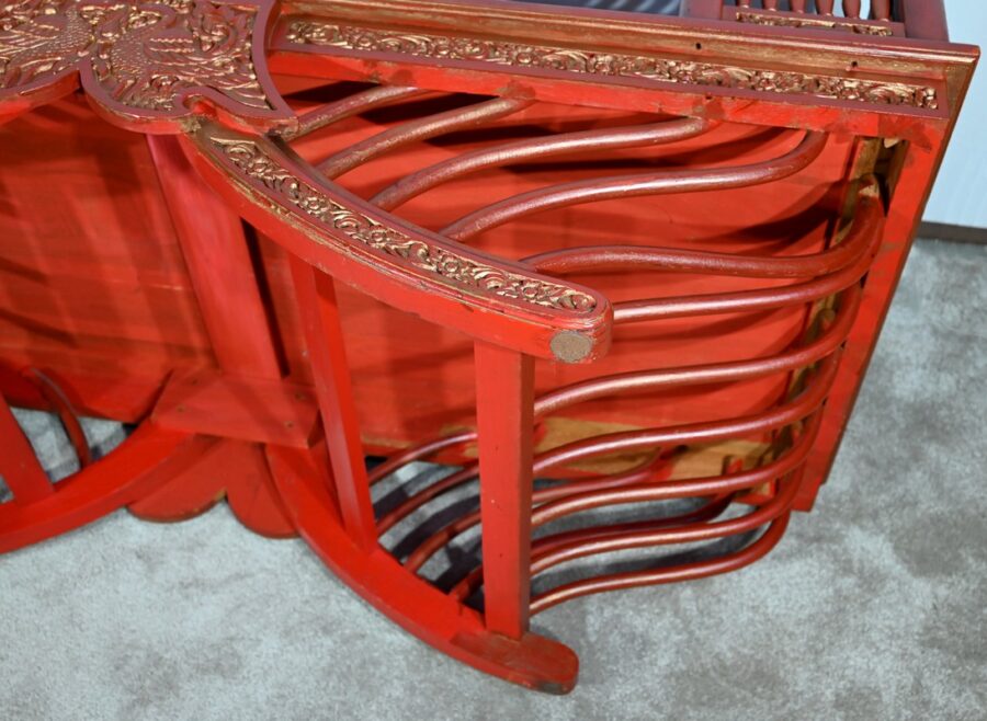 Palanquin Barreaudé en Teck, Chine – Fin XIXe – Image 29