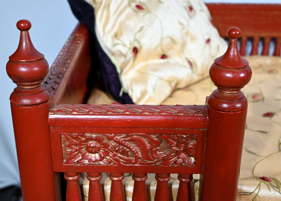 Palanquin Barreaudé en Teck, Chine – Fin XIXe – Image 6