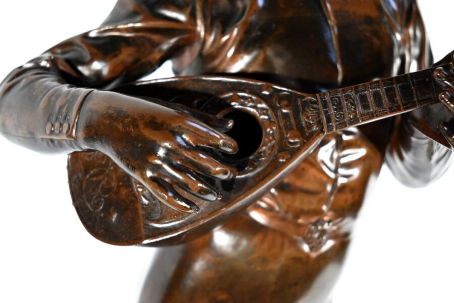 Bronze « Chanteur Florentin du XVe Siècle », signé P.Dubois – 1865 – Image 11