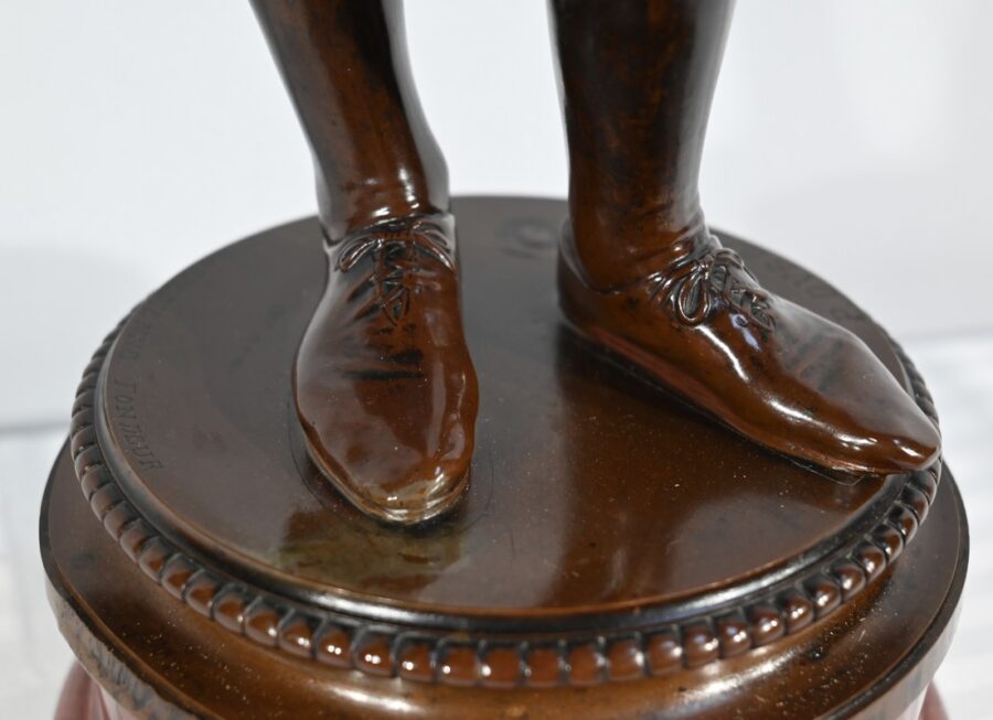 Bronze « Chanteur Florentin du XVe Siècle », signé P.Dubois – 1865 – Image 13