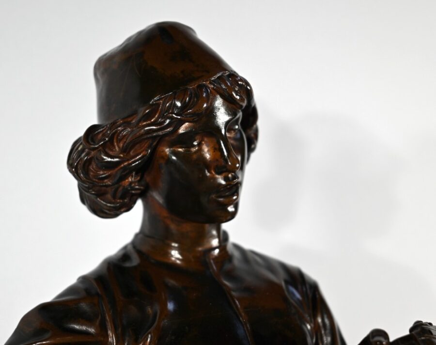 Bronze « Chanteur Florentin du XVe Siècle », signé P.Dubois – 1865 – Image 8