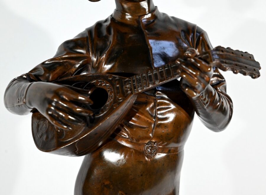 Bronze « Chanteur Florentin du XVe Siècle », signé P.Dubois – 1865 – Image 10