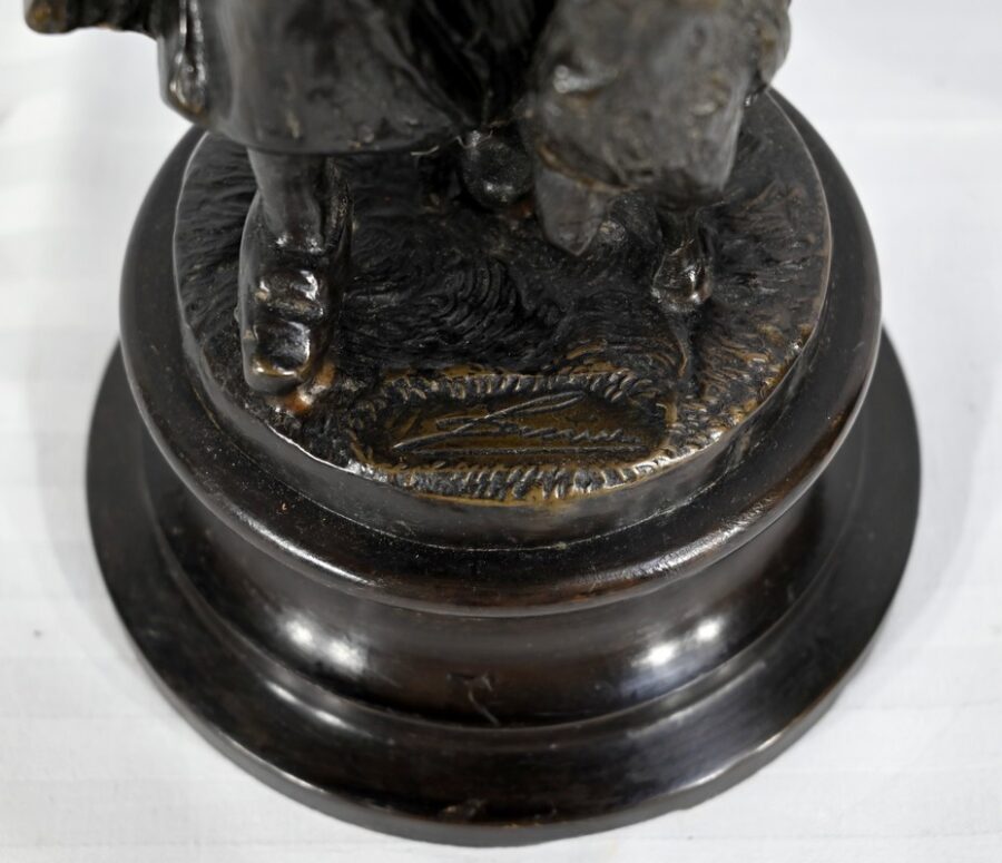 Bronzes « Le Berger et la Bergère », signés Laurini, d’après L & F. Moreau – Début XXe – Image 11