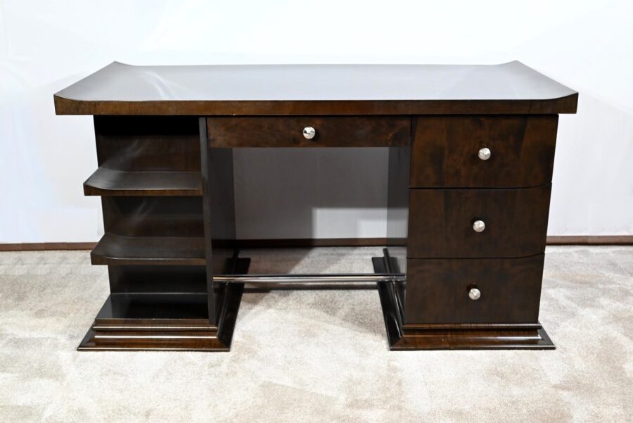 Ensemble Bureau et Fauteuil en Sycomore, Attribué à Hugues Chevalier – 1980 – Image 2