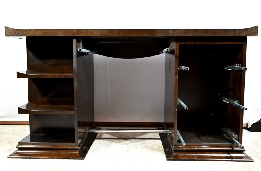 Ensemble Bureau et Fauteuil en Sycomore, Attribué à Hugues Chevalier – 1980 – Image 33