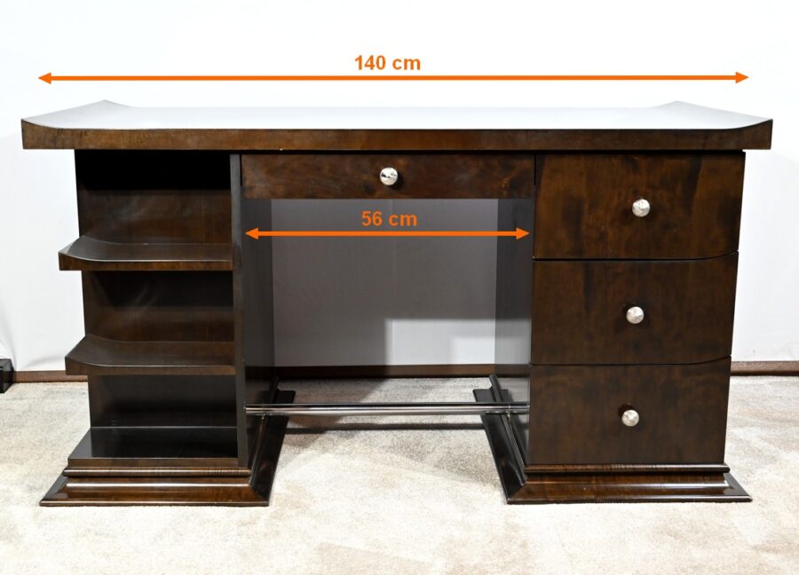Ensemble Bureau et Fauteuil en Sycomore, Attribué à Hugues Chevalier – 1980 – Image 35
