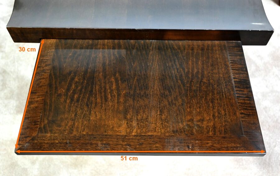 Ensemble Bureau et Fauteuil en Sycomore, Attribué à Hugues Chevalier – 1980 – Image 39