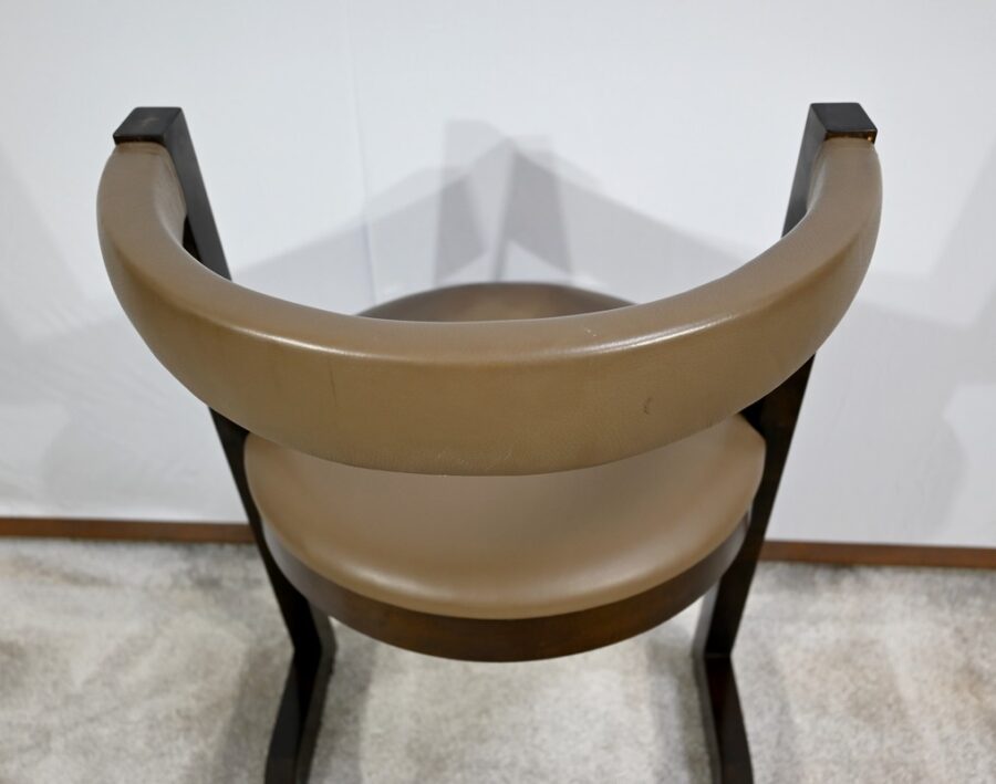 Ensemble Bureau et Fauteuil en Sycomore, Attribué à Hugues Chevalier – 1980 – Image 57