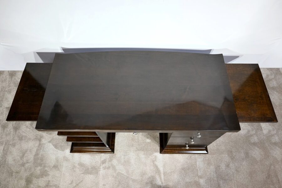 Ensemble Bureau et Fauteuil en Sycomore, Attribué à Hugues Chevalier – 1980 – Image 6