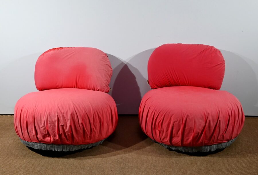 Paire de Fauteuils Pouf Cinna – 1980