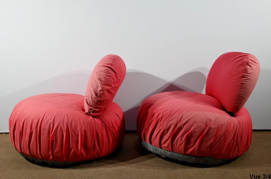 Paire de Fauteuils Pouf Cinna – 1980 – Image 19