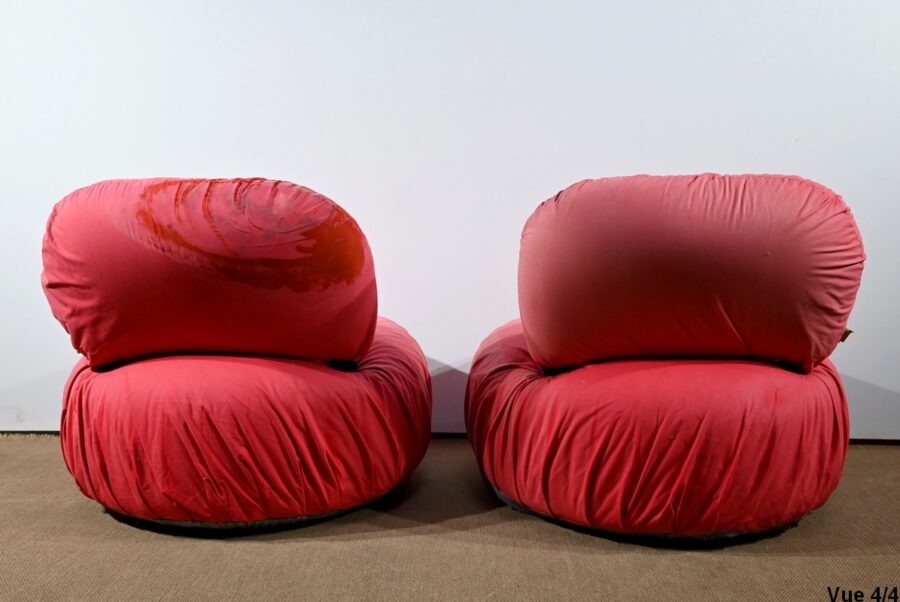 Paire de Fauteuils Pouf Cinna – 1980 – Image 20