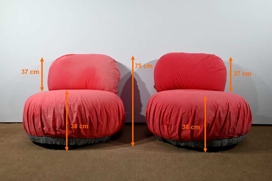 Paire de Fauteuils Pouf Cinna – 1980 – Image 24