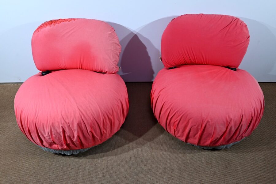 Paire de Fauteuils Pouf Cinna – 1980 – Image 5