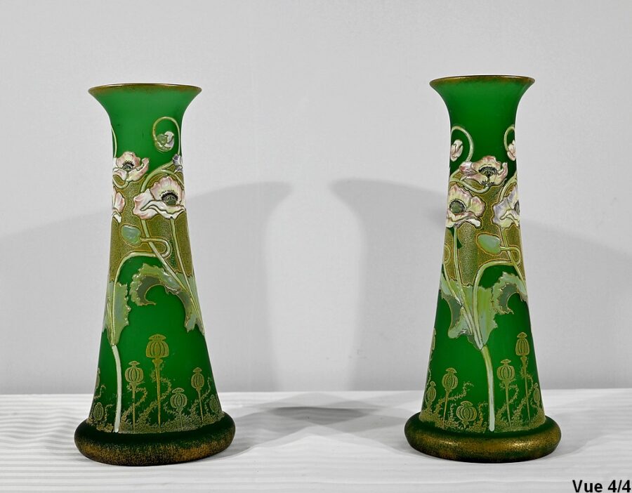 Paire de Vases en Pâte de Verre, Legras, Art Nouveau – Fin XIXe – Image 17