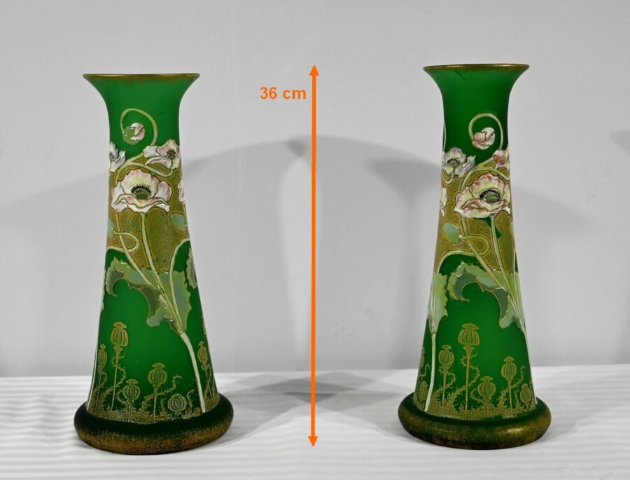 Paire de Vases en Pâte de Verre, Legras, Art Nouveau – Fin XIXe – Image 20