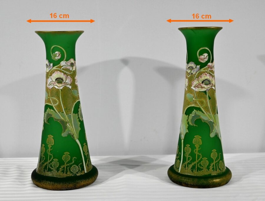 Paire de Vases en Pâte de Verre, Legras, Art Nouveau – Fin XIXe – Image 21