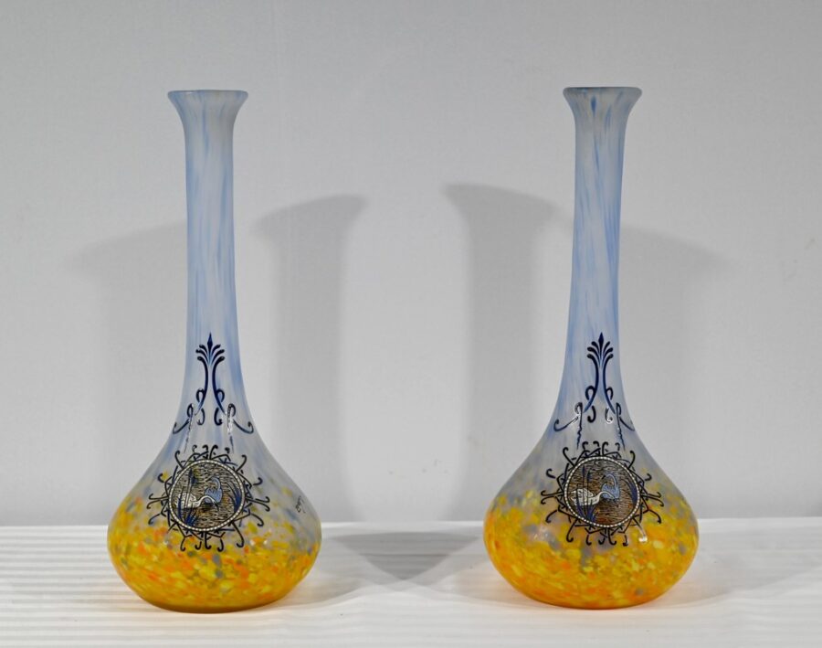 Paire de Vases en Pâte de Verre, signés Legras – 1900