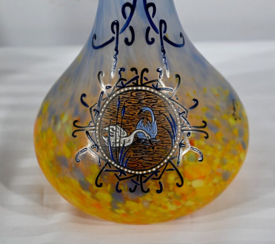 Paire de Vases en Pâte de Verre, signés Legras – 1900 – Image 12