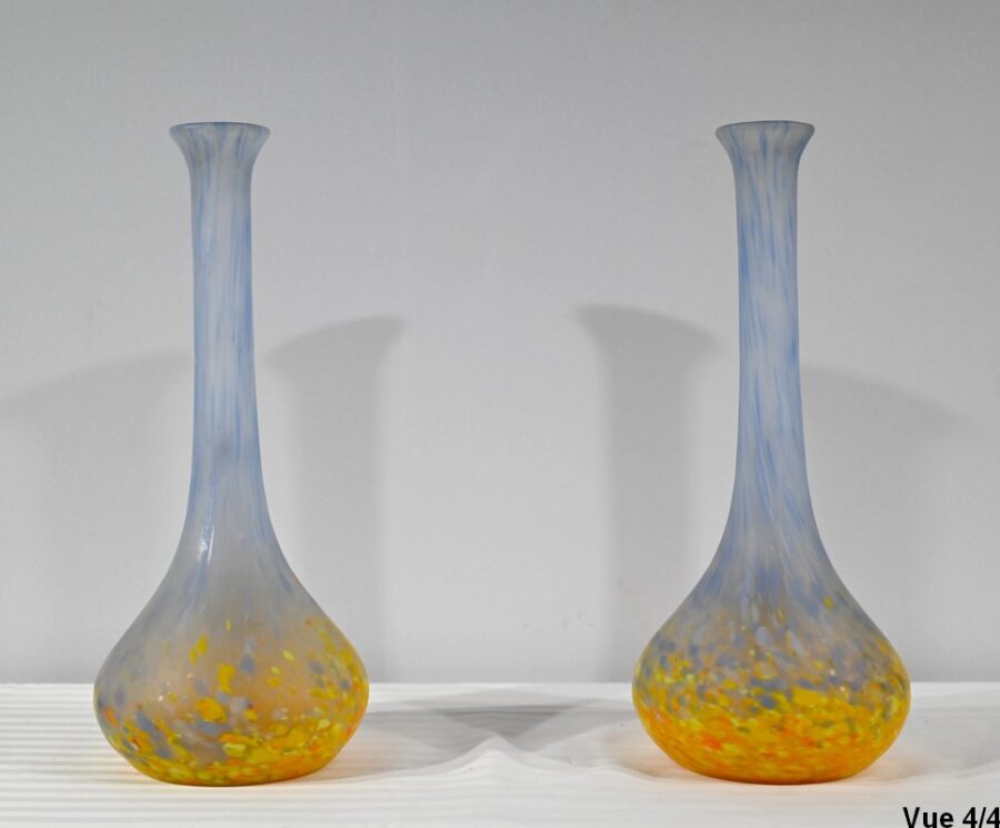 Paire de Vases en Pâte de Verre, signés Legras – 1900 – Image 19