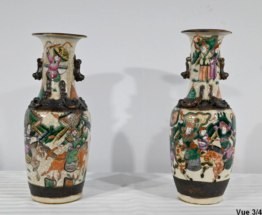 Paire de Vases en Porcelaine de Nankin, Chine – Fin XIXe – Image 21